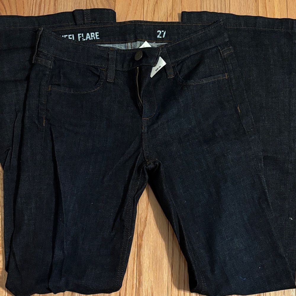 NWT J. Crew Long High Heel Flare Dark Blue Jeans